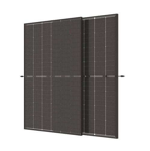 Panel solar Trina bifacial, semi transparente, marco negro Vertex S+ R 420W-440 cristal-cristal
