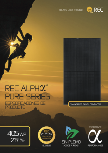 Panel solar REC Alpha Pure monocristalino HJT 395-410W 120c todo negro