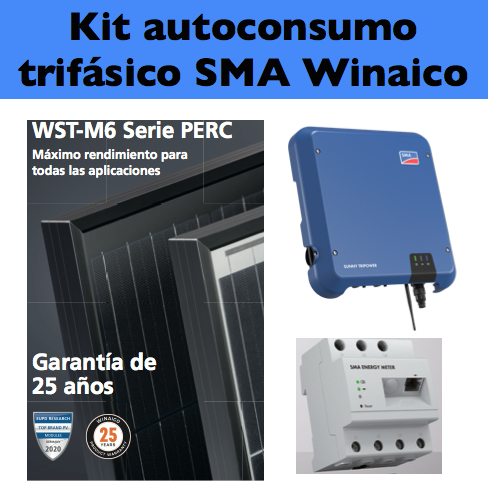 Kit Autoconsumo trifásico 8kW SMA ShadeFix placas seleccionables