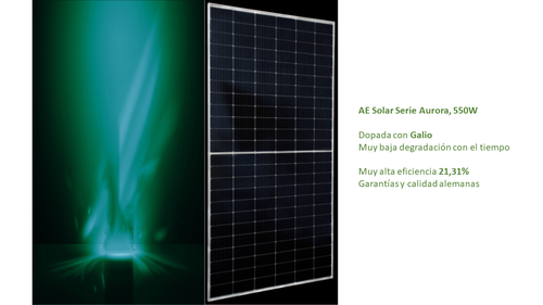 Panel AE Solar monocristalino PERC con galio 550W
