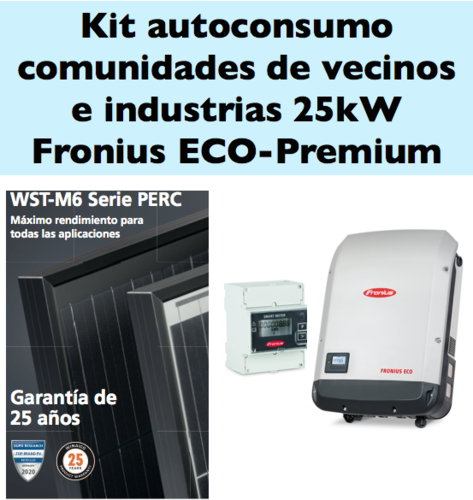 Kit Autoconsumo 25 kW Fronius Symo Eco con comuncaciones Premium