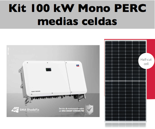 Kit Autoconsumo 100 kW SMA Core2 con ShadeFix placas medias celdas