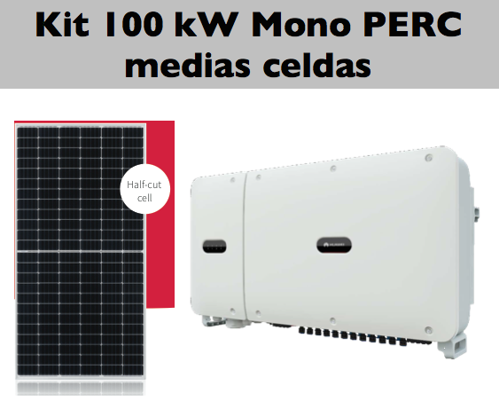 Kit Autoconsumo 100 kW Huawei M1 con antena y placas medias celdas