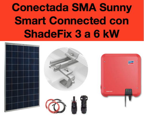 Kit autoconsumo SMA ShadeFix Smart Connected monofásico de 3 y 4kW