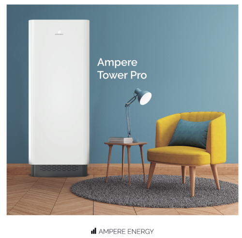 Torre autoconsumo Ampere 3 a 5kW y 6 a 12kWh todo en uno con gestión de energía monofásica