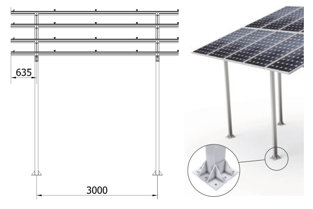 Kit Pérgola solar de aluminio con accesorios, paneles e inversor 5-6kW