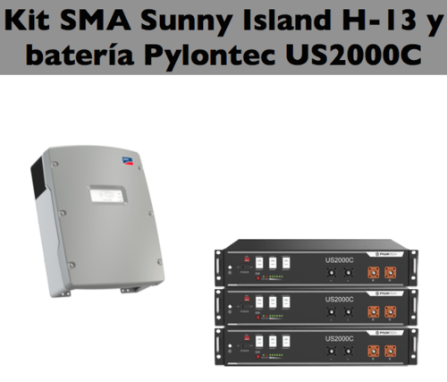 Sunny Island 4,4-8  kW H-13 y racks batería de litio Pylontec