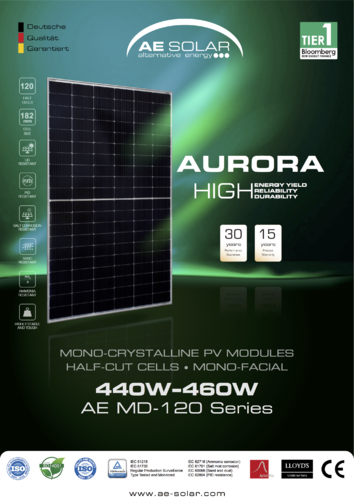 Panel AE Solar monocristalino PERC  445W